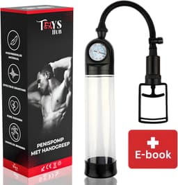 Toys Hub® Penispomp met Handgreep & 2 Penisringen - Gratis Ebook - Trekmechanisme – Penis Vergroter – Barometer Display - Sex Toys voor Mannen – 20CM — thumbnail 1