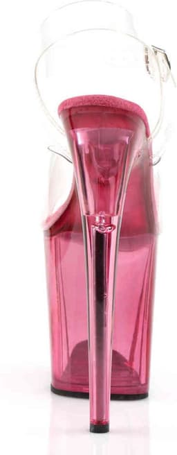 Pleaser - FLAMINGO808T Sandaal met enkelband, Paaldans schoenen - Paaldans schoenen - 42 Shoes - Roze/Transparant — thumbnail 5