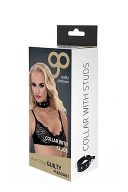 Guilty Pleasure BDSM Choker/Halsband GP COLLAR WITH STUDS Zwart — thumbnail 2