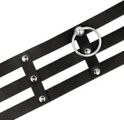 Black Choker Vegan Leather - Fetish / BDSM / Kinky — thumbnail 2