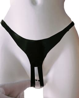 LATEX String S/M kruisloos Lingerie erotische slip glad rubber — thumbnail 1