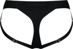 Strap-On-Me - Heroine - Comfortabel Strap-on Voorbinddildo Harnas Van Microfiber - Zwart 2XL — thumbnail 3