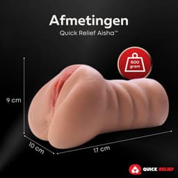 Quick Relief Aisha™ Official - Masturbator - Realistisch - Pocket Pussy - 2 in 1 Vagina en Anus - Sex Toys voor Mannen - Zelf Aftrekken - Stroker - Kunstvagina Bruin — thumbnail 3