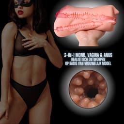 VIVIDIA 3-IN-1 Pocket Pussy voor Man - Realistische Vagina & Anus & Mond - Masturbator voor Man - Blowjob & Vagina & Anus Penetratie - Kunstvagina & Kunstanus & Kunstmond in één - Sex Toys voor Mannen – Roze (Beige) — thumbnail 7