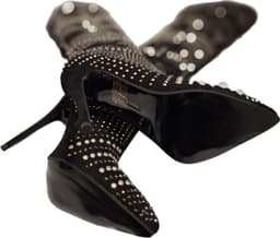 RUON- HOGE EROTISCHE LAARS -SUEDELOOK MET STRASS EN STUDS-BLACK-38 — thumbnail 2