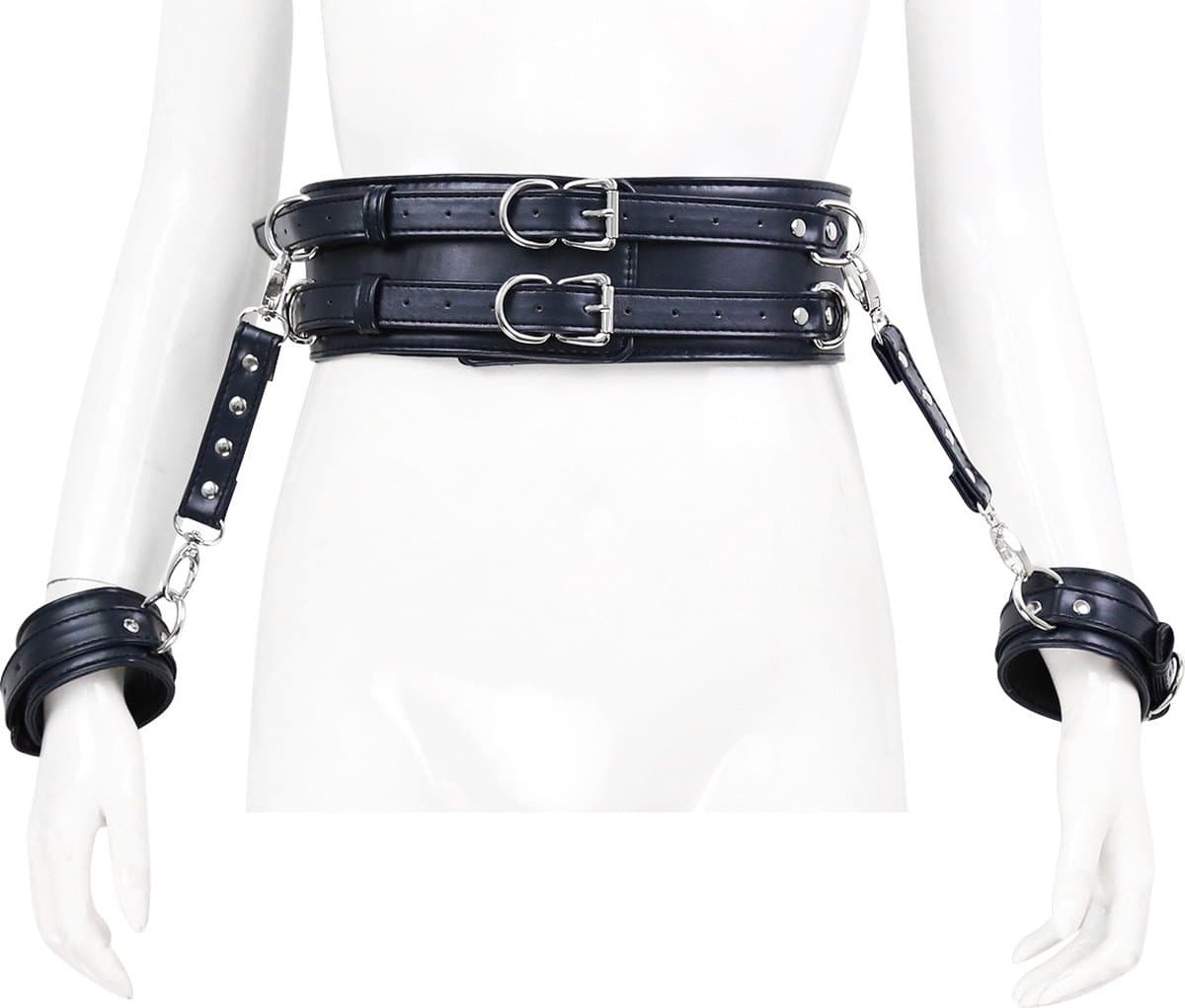 vscnovelty® BDSM set, 2 x Handcuffs, Waist belt — afbeelding 1