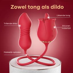 Sensa 3 in 1 Roos Vibrator - Bef simulator - G Spot & Clitoris & Stimulator - Sex Toys voor Vrouwen & Koppels - Seksspeeltjes - Tarzan Dildo - Rood — thumbnail 5