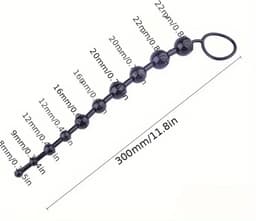 Anale Kralen I Anal Beads I I Buttplug I Anaal Plug I Butt Plug I Gevorderen I 10 Kralen I 31 CM Lengte I 25 CM Inbrenglengte I Siliconen I Zwart — thumbnail 3