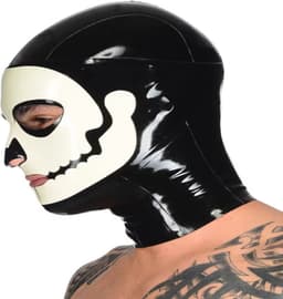 Latex gummi seks masker - BDSM - Rubber - Fetisj - 4MM - Doodshoofd - Thema - Zeer goede kwaliteit - Originele materialen - Maat S/M — thumbnail 4