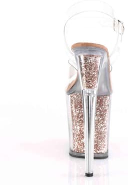 Pleaser - FLAMINGO-808G Sandaal met enkelband, Paaldans schoenen - Paaldans schoenen - 37 Shoes - Roze/Transparant — thumbnail 5