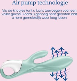 Satisfyer, vibrator, rabbit vibrator, 'Air Pump Bunny 5 Connect App', 20,5 cm, met app, opblaasbaar — thumbnail 16