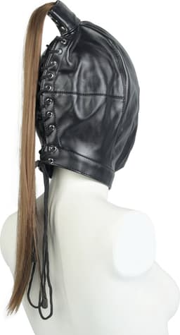 Banoch | Masker Pony Tail staart | zwart imitatie leer | Bondage play — thumbnail 14