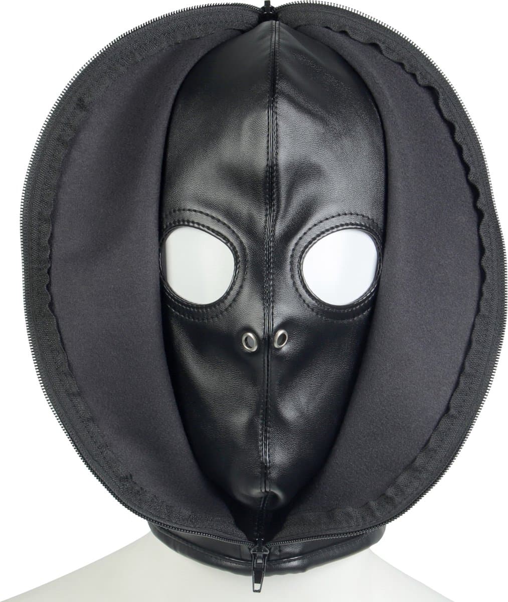Banoch | Masker Close Up | zwart imitatie leer | Bondage — afbeelding 1