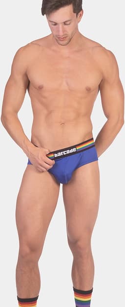 Barcode Berlin Backless Brief Pride Royal - MAAT L - Erotisch Heren Ondergoed - Slip voor Man - Sexy mannen Slip — thumbnail 5