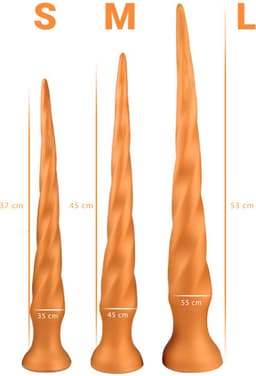 Gold Play - Extra Lange Anaal Dildo - Zachte Siliconen - Twist - Maat L — thumbnail 9