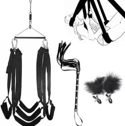 Sex Schommel - Sex Swing Extra Stevig – Seksschommel Met Accessoires – Seksspeeltjes voor Koppel – Seks Schommel BDSM – Erotiek Toys - Sex Sling – Love Swing – Discreet Verpakt – Zwart — thumbnail 1