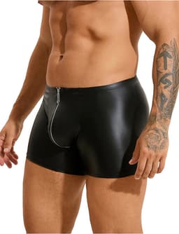PleazureX leren boxer met rits kruis - Sexy - Heren ondegoed - onweerstaanbaar - heren lingerie - Maat M — thumbnail 2
