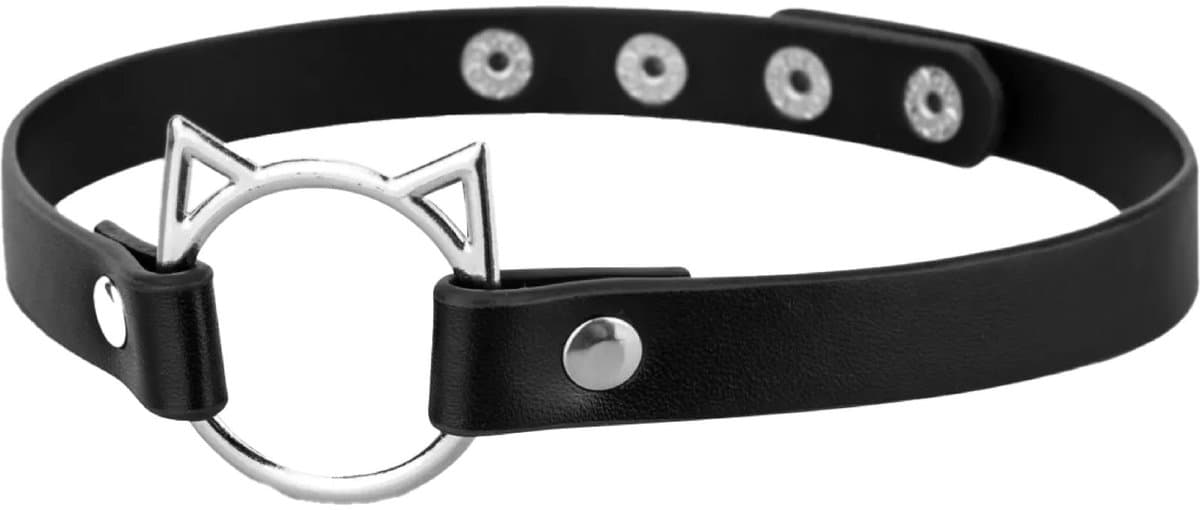 Choker kat - Kunstleer - Zwart — afbeelding 1