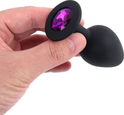 Banoch - Buttplug Penumbra Deep Purple Medium - Siliconen buttplug Zwart - kristal - Paars — thumbnail 2