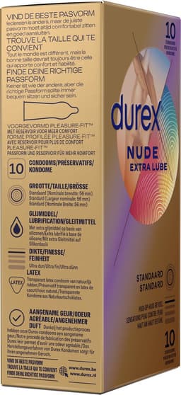 Durex - Condooms Nude Extra Lube - Ultradun - Met extra glijmiddel - 10 stuks — thumbnail 2