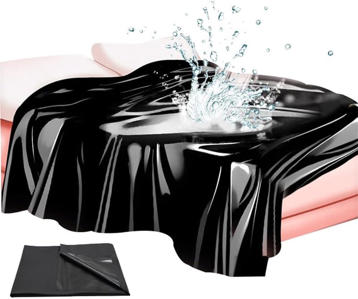 Oneay BDSM waterdichte lakens voor volwassenen, morsbestendig speellaken voor volwassenen, veelzijdige waterdichte matrashoes voor rommelig spel voor stellen en bescherming van het bed - (zwart,2*2,1m) — afbeelding 1