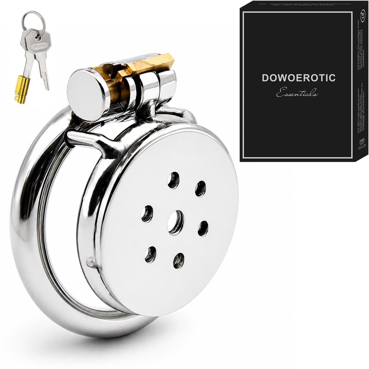 DOWO® - Mini Locker - Kuisheidskooi- Chastity cage - Peniskooi - Staal - 50 mm — afbeelding 1