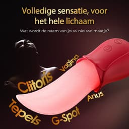 Intiem Cadeau - Vibrators voor vrouwen - Tong Vibrator - realistisch - Seks toys voor vrouwen - Clitoris stimulator - 10 vibraties — thumbnail 3