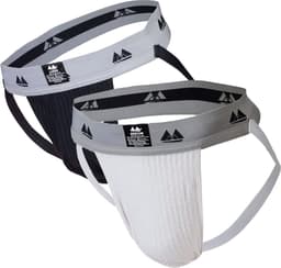 MM Sports Original Edition Swimmer/Jogger Jockstrap 2 inch Multipack 1x Black + 1x White - MAAT XXL - Heren Ondergoed - Jockstrap voor Man - Mannen Jock — thumbnail 1