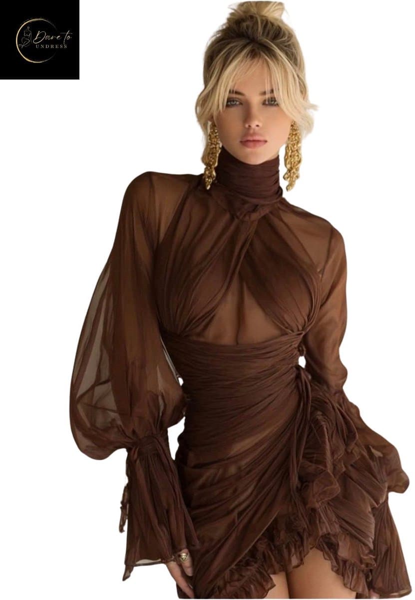 Luxe Mesh Jurkje Dames – Festivallook –Sexy Lingerie Jurk – Sexy Lingerie Dames – Lingerie Erotisch – Transparante Clubwear – Luxe Gala & Festival Jurkje – Boudoir Jurk – Verleidelijk Mesh Dress – High End – Dare to Undress – S, M, L — afbeelding 1