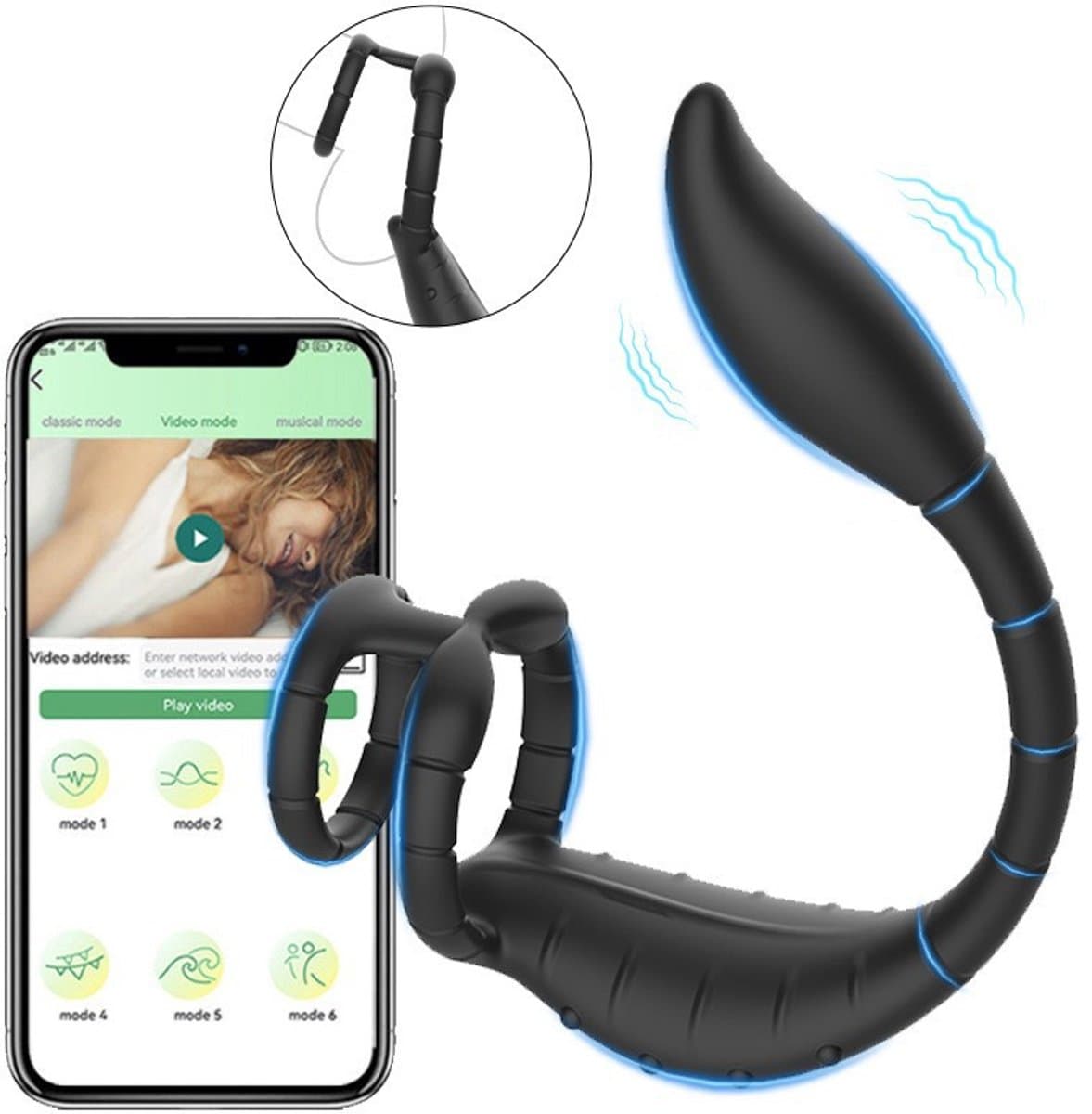 Oneay Een app-gestuurde penisring in de vorm van een schorpioen, een vibrator voor zowel mannen als vrouwen, een penistrainer, een prostaatmassager, klein en lichtgewicht, een seksspeeltje voor volwassenen. — afbeelding 1