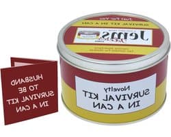Overlevingsset Doosje - Cadeau Set - Bruiloft Verrassing - Met Kaart - 10 x 6 cm - Rood/Geel