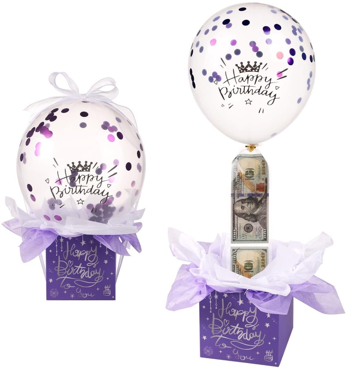 Dailygoods- Geldballondoos Grappige Verjaardagsspaarpot - Verjaardagsballonnen - Ballonhouder - Inpakpapier - Geldzakjes - Karton/latex/plastic - Verjaardagscadeau — afbeelding 1
