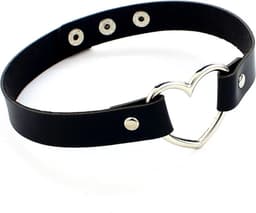 CHPN - Choker met hartje - Sexy halsband - Zwart - BDSM - Rollenspel- BDSM Scene - Kunstleer met hartje - Hals band - Vastbinden - Ketenen — thumbnail 3