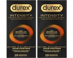 Durex Intensity Condooms - Nieuwste generatie ultradunne, latexvrije condooms voor mannen – Gedeelde lichaamswarmte - 2 x 10 stuks - Voordeelverpakking