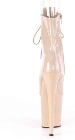 Pleaser - FLAMINGO-1021 Plateau Laarzen, Paaldans schoenen - Paaldans schoenen - 38 Shoes - Creme — thumbnail 4
