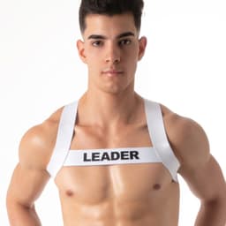 LEADER Essentials Harness White - MAAT L - Heren Clubwear - Harnas voor Man - Sexy Heren Harnas — thumbnail 4