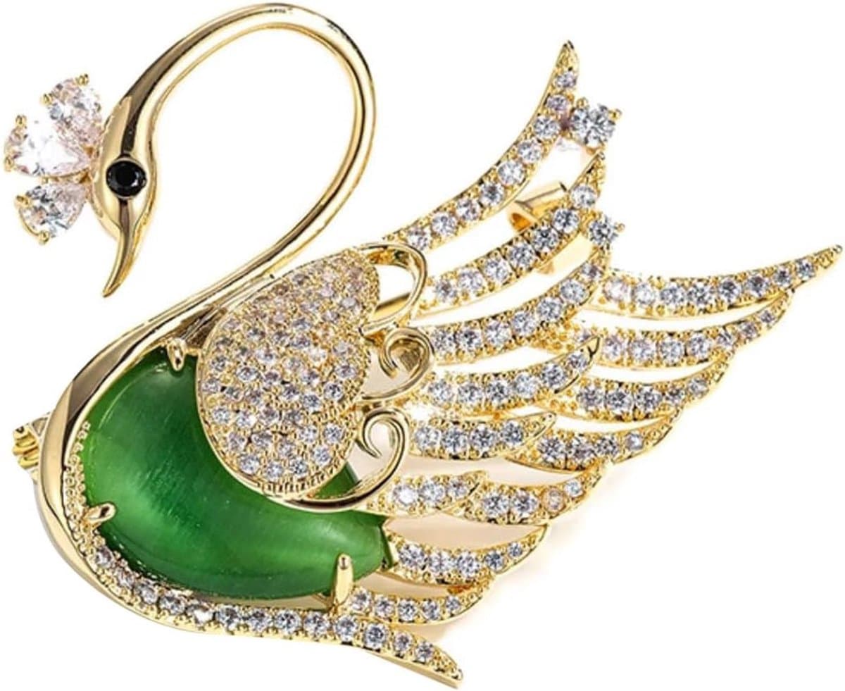 Menagerie broche, 8 stijlen luxe dieren broche collectie, vergulde kristallen pauw zwaan Phoenix Bee vlinder pin voor vrouwen, elegante jas blazer sjaal hoed pin sieraden cadeau — afbeelding 1