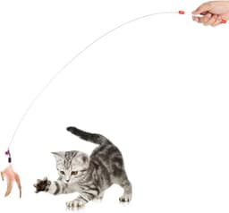 Feather Teaser Intrekbare Wand Interactieve Veer Speelgoed Hengel voor Katten Spelen Oefening — thumbnail 3