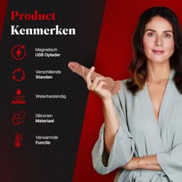 HappySexy XXL Dildo 24 cm met Zuignap en Vibrator – Met Afstandsbediening voor Vrouwen en Mannen – Realistische Siliconen XXL Dildo – Anaal en Vaginaal – Gay & Hetero Sex Toys — thumbnail 3