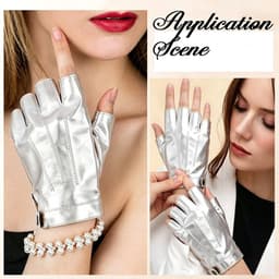 Handschoenen Vingerloze Rijden Punk Mannen Wanten Steampunk Gothic Retro Lederen Palm Motorfiets Handhandschoenen voor Vrouwen Mannen Prestaties Kostuum Cosplay — thumbnail 3