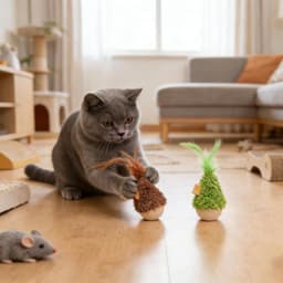 Interactief kattenspeelgoed, set van 2 kantelballen, actief met katten, voor keuken, woonkamer, kamer — thumbnail 3