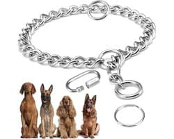 Thijox - Verstelbare Hondenketting 65 cm - Roestvrijstalen Metalen Halsband voor Grote en Middelgrote Honden - Veilig en Duurzaam voor Wandelen en Tra