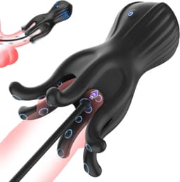 Penis Vibrator voor Mannen - Urethrale Penisplug & Dilator - 3-in-1 Stimulator met 10 Vibratiestanden - 360° Tentakelstimulatie - Zachte Siliconen - Oplaadbaar - Fluisterstil - 7,1 Inch — thumbnail 1