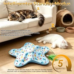 Kattenspeelgoed, zelfbezigheid, kattenspeelgoed, elektrisch met verstopspel, beweegbare veer, piepende muis, voor katten, kitten en volwassenen — thumbnail 5