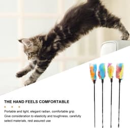 Veer, kattenspeelgoed, kattenhengelveer, kattenvissen, stabiel, interactief kattenspeelgoed, interactief kattenspeelgoed voor kittens (4 stuks + 2 stuks) — thumbnail 5