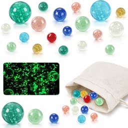 Set of 20 glasses ks - 16mm/25mm/30mm - Lights up in the dark - With drawstring pocket - ShopVlot — thumbnail 1
