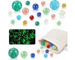 Set of 20 glasses ks - 16mm/25mm/30mm - Lights up in the dark - With drawstring pocket - ShopVlot