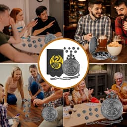 7-delige polyhedrale metalen dobbelstenen, mini DND-set met vliegende draak en zwaard tas, DND-geschenk met cadeau doos, spelaccessoires. — thumbnail 4