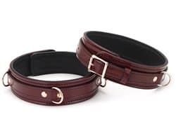 Liebe Seele - Wine Red - Leren Dijboeien Met Rosé Gouden hardware (2 maten beschikbaar) - exclusief En Luxe S/M