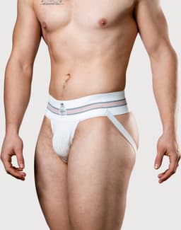 MM Sports The Original No. 10 Swimmer/Jogger Jockstrap 3 inch White - MAAT XXL - Heren Ondergoed - Jockstrap voor Man - Mannen Jock — thumbnail 3